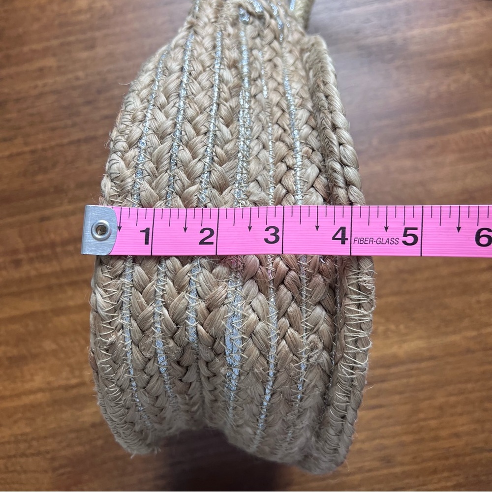 Sam Edelman Metallic Round Jute Shoulder Bag Rainbow Strap - Picture 13 of 15